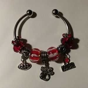 Red & White Footbal Bangle